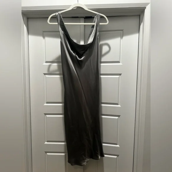 banana republic satin dress Stretch-Satin Ruched Maxi Dress